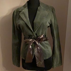 Green Velvet Blazer. Juniors Size Lg.